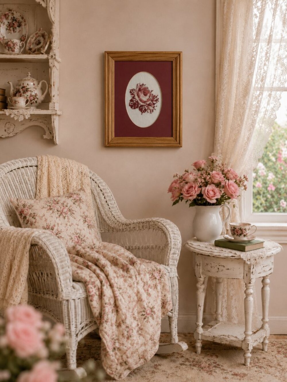 Rose Cross Stitch Picture